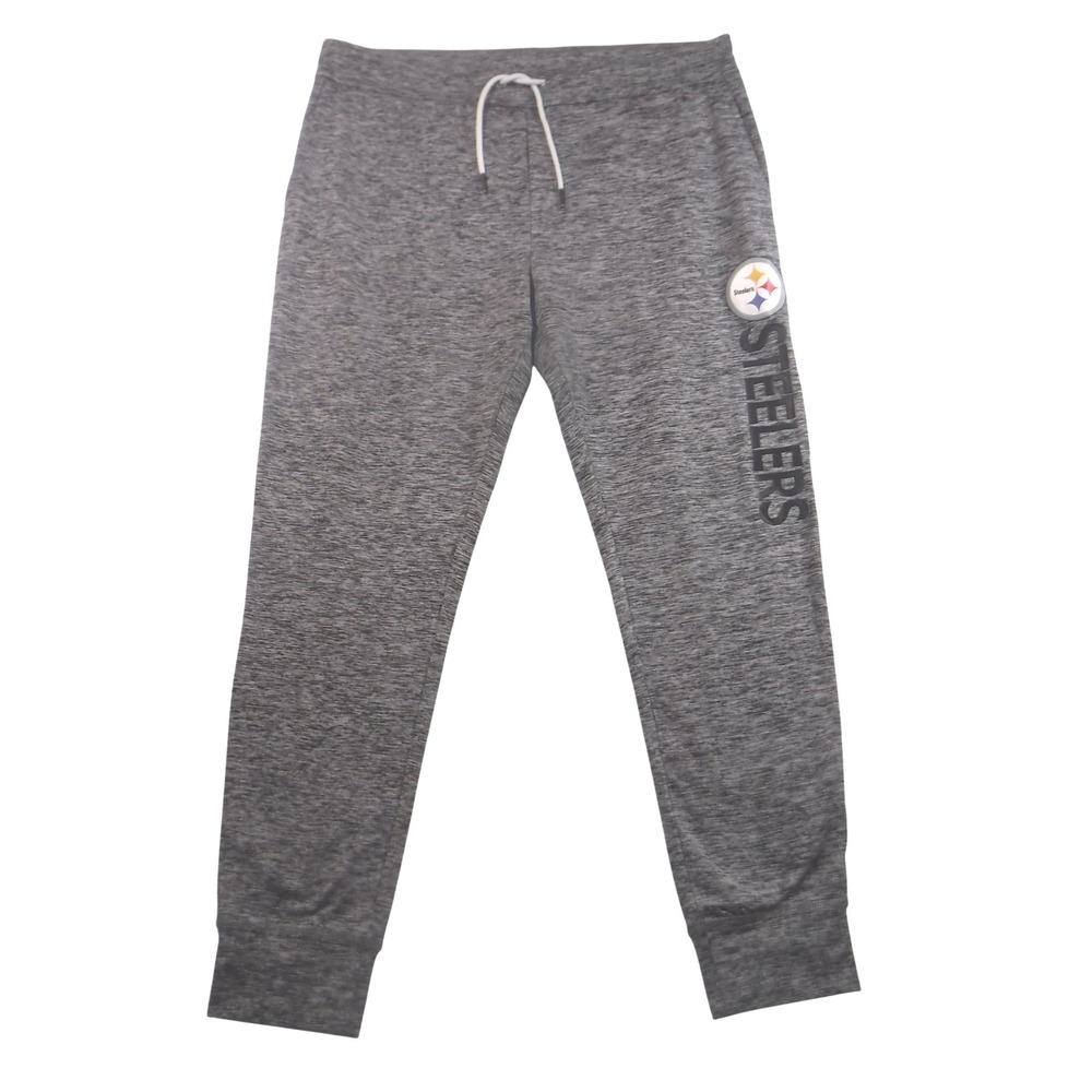 NFL Pittsburgh Steelers Womens XL Gray Space‎ Dye Joggers Sweatpants G-III